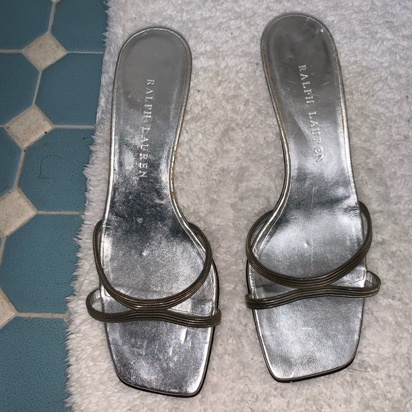 Ralph Lauren Silver Evening Sandal - Picture 5 of 6